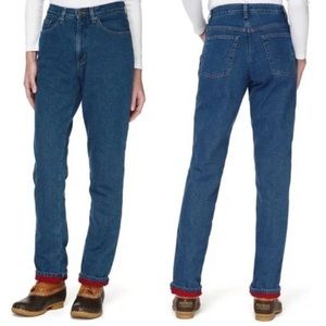 L.L.Bean Super High Waist Relaxed Fleece-Lined Mom Jean | Size 4R